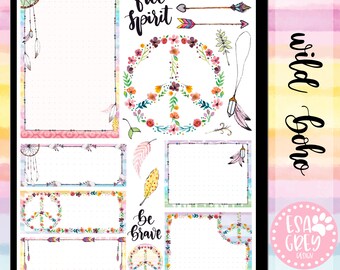 Wild Boho Digital Planning Stickers | Digital Planner Stickers | Goodnotes Stickers | Digital Journal Sticker | Colorful Free Spirit Sticker