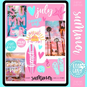 Summer Stories Digital Sticker Set | Digital Planner Stickers | Beach Stickers | Summer Vibes Stickers | Goodnotes Stickers