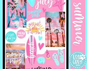 Summer Stories Digital Sticker Set | Digital Planner Stickers | Beach Stickers | Summer Vibes Stickers | Goodnotes Stickers