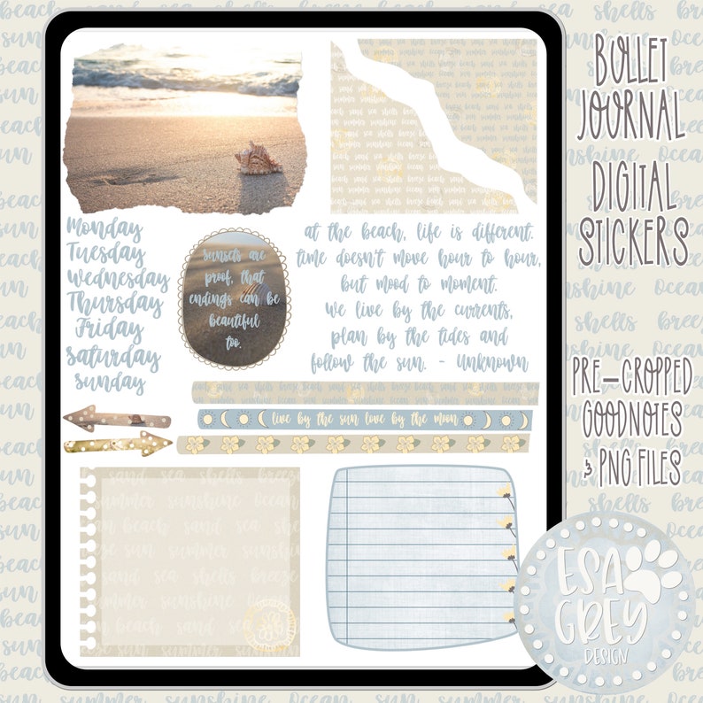 Bullet Journal Sticker Set Goodnotes Stickers Scrapbook Etsy