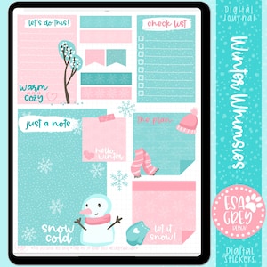 Winter Whimsies Digital Stickers | Goodnotes Stickers | Digital Planning Stickers | Winter Planner Stickers | Home Cozy Journal Stickers