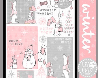 Winter Unicorn Digital Stickers | Goodnotes Stickers | Digital Planning Stickers | Winter Planner Stickers | Christmas animal Cozy Stickers