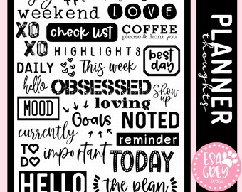 Planner Thoughts Stickers | Goodnotes Stickers | Digital Planning Stickers |  Creative Calendar Journal Planner Stickers
