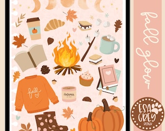 Fall Glow Digital Planner Stickers | Goodnotes Stickers | Digital Planning Stickers | Digital Journal Cozy Fall Autumn Vibes Stickers