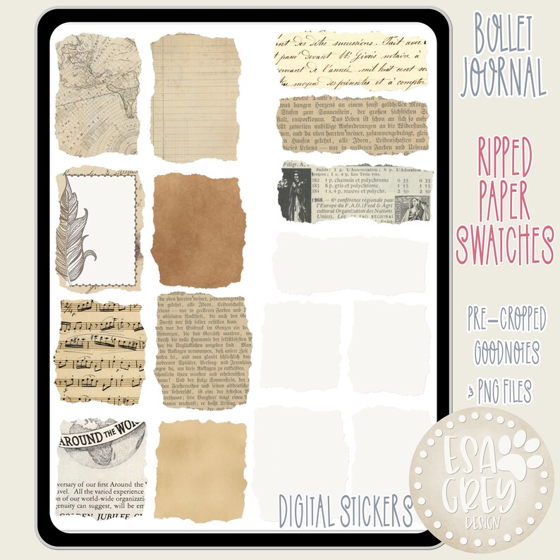 Bullet Journal Sticker Set Goodnotes Stickers Digital Etsy