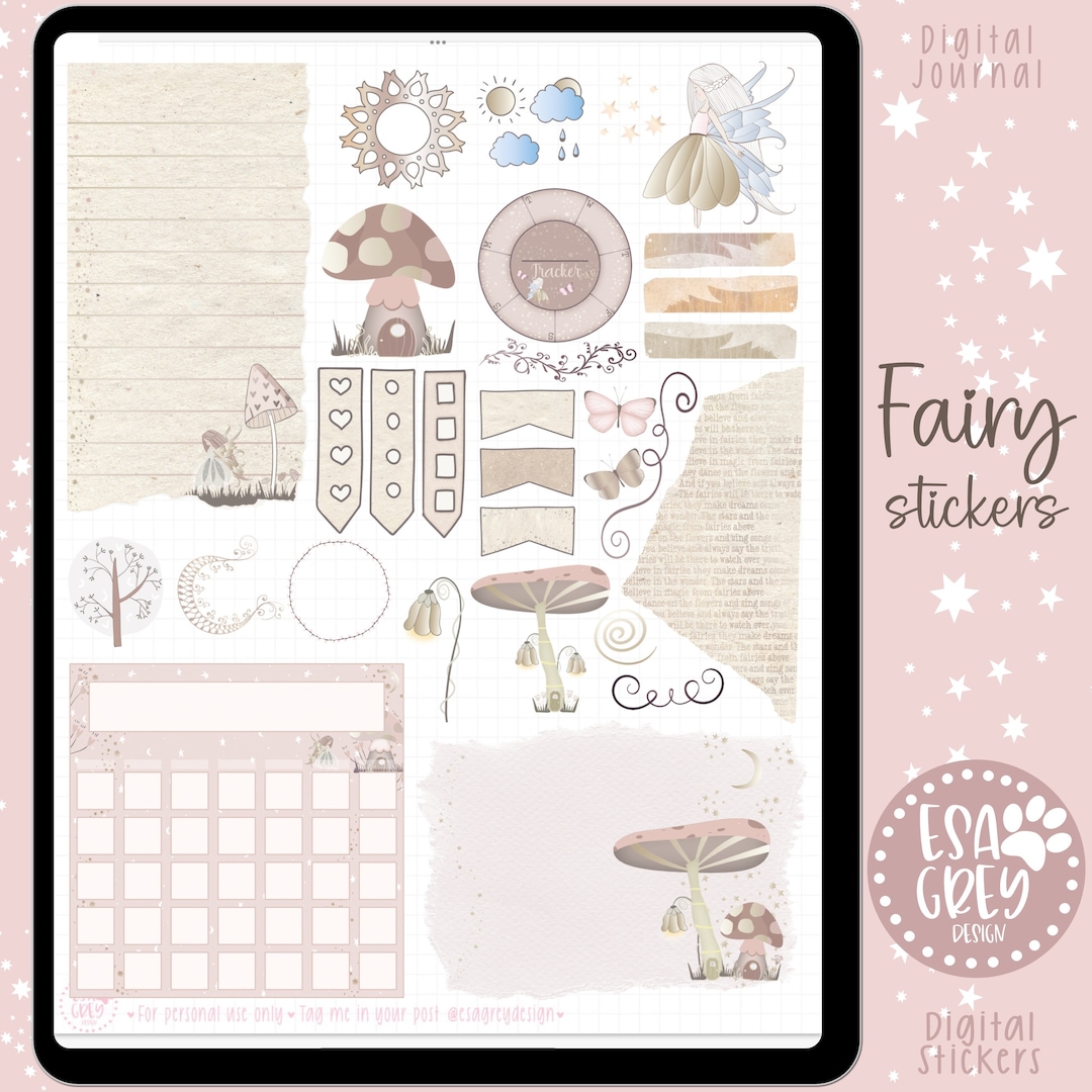 Fairy Digital Journal Sticker Set Goodnotes Stickers Digital Planning Stickers Planner Stickers