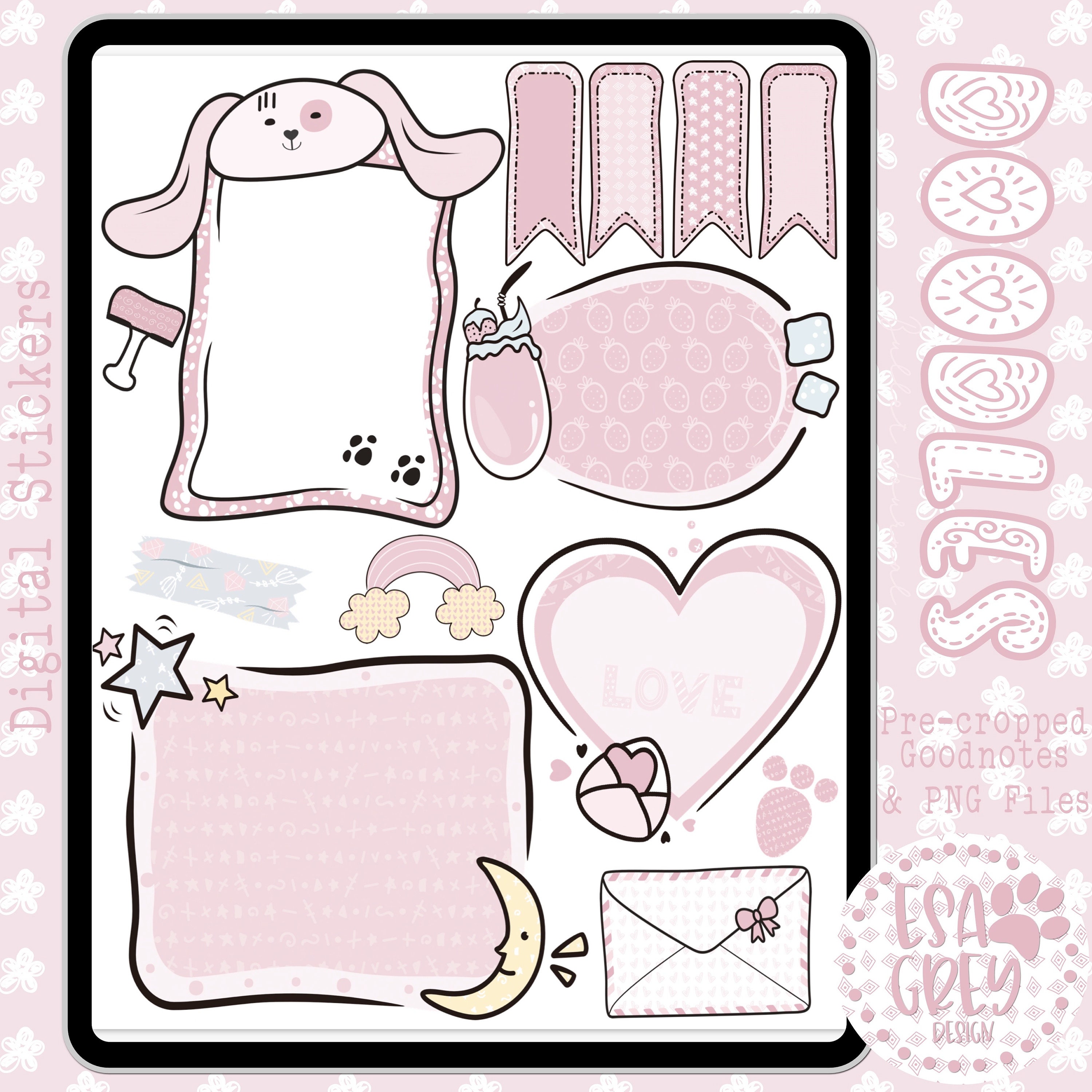 doodle stickers digital planner stickers goodnotes etsy