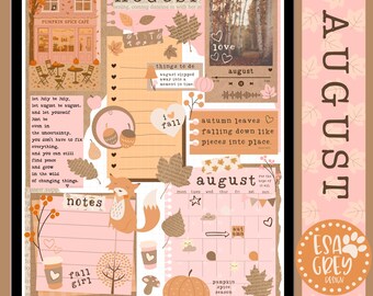 August Digital Planner Stickers | Goodnotes Stickers | Digital Planning Stickers | Digital Journal Cozy Fall Autumn Vibes Stickers