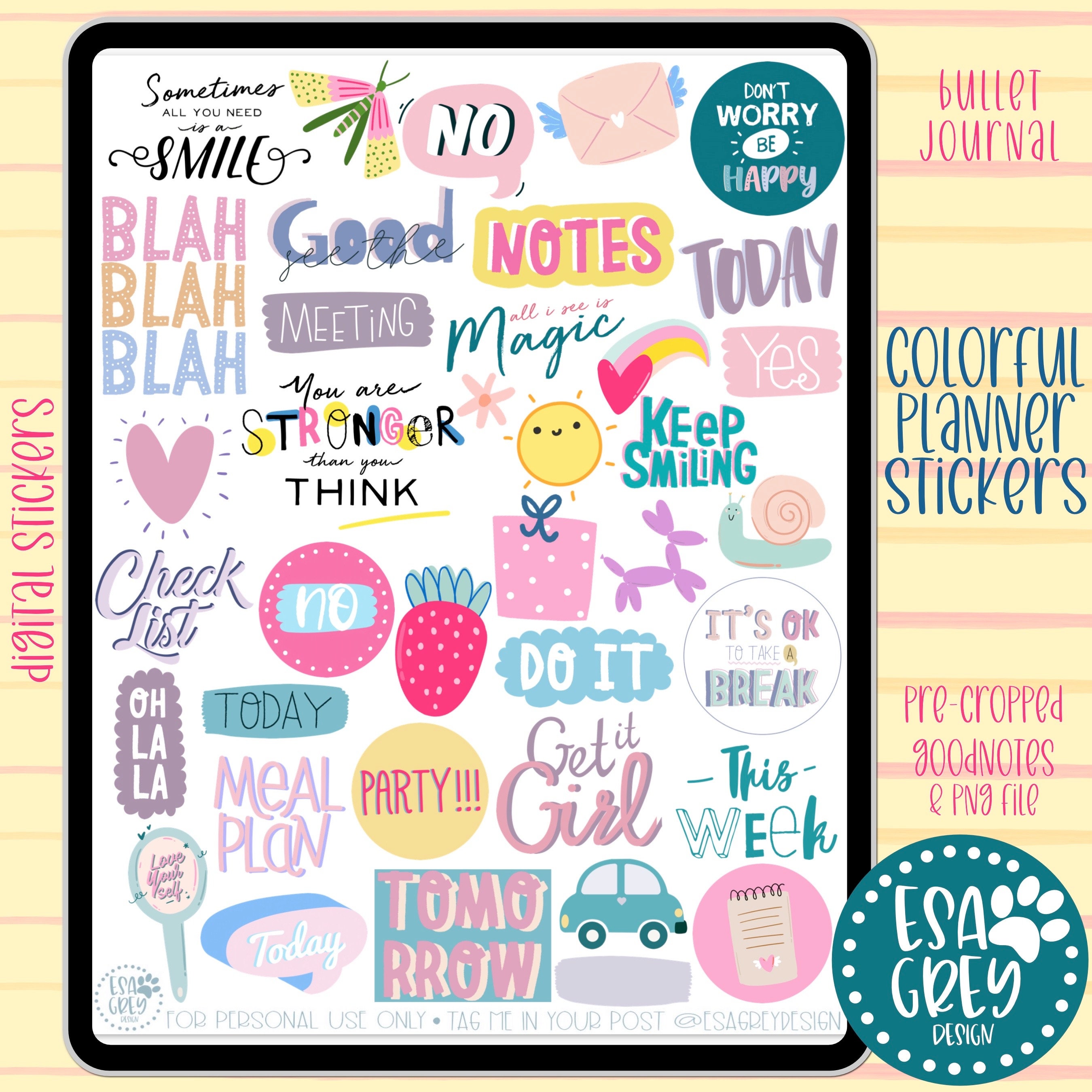 Digital Stickers Goodnotes Journal Planner Digital Planner