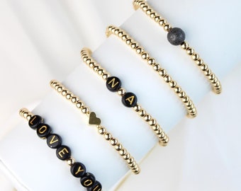 Name Bracelet, Initials Bracelet personalized. Friendship Bracelet with Heart, Color Choice, Gift for best Mom