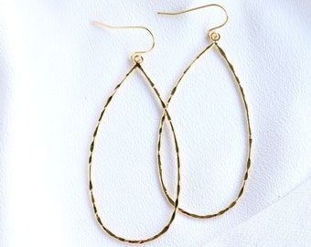 Big Drop Earrings gold plated. Statement Earrings golden. Gift for her