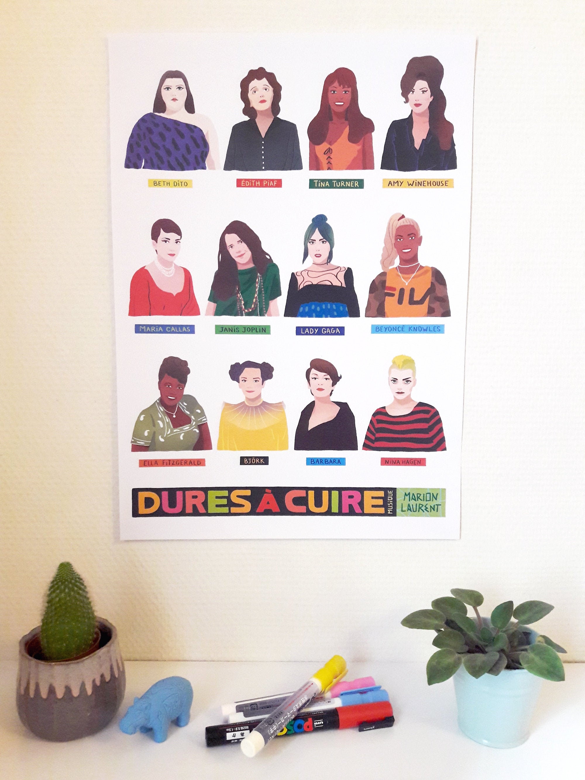 Affiche Originale A3 Pour Décoration Murale, Dures à Cuire Série Chanteuses