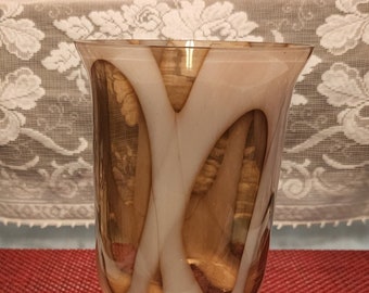 Hand-blown Footed Hurricane Candle Holder / Vase