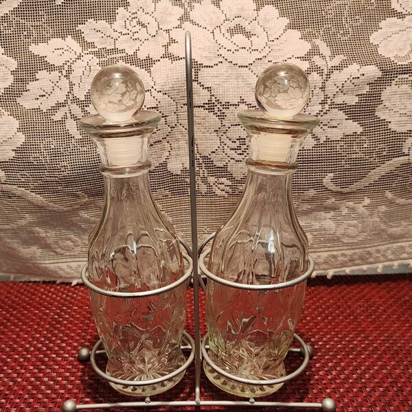 Vintage Glass Cruets Etsy