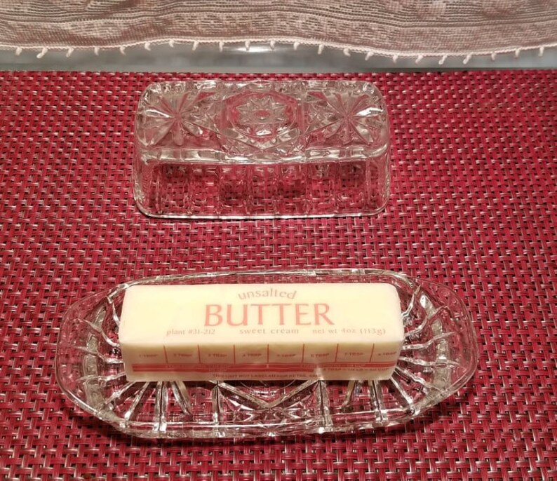 Prescut Clear Quarter Pound Butter Dish by Anchor Hocking Etsy