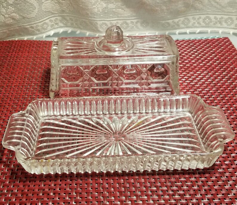 Vintage Federal Glass Windsor Butter Dish Etsy