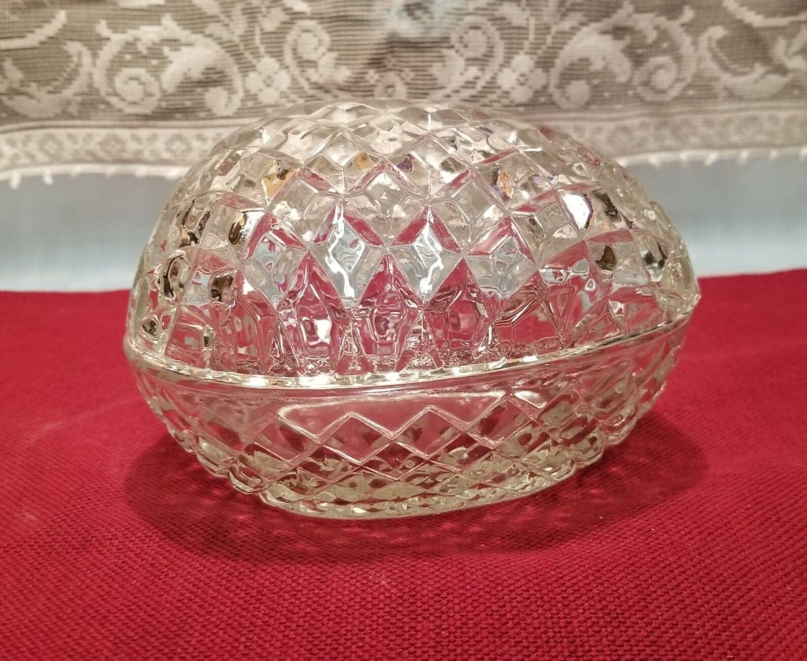 Crystal Egg Shaped Candy Dish With Lid / Trinket Box / Jewelry Etsy