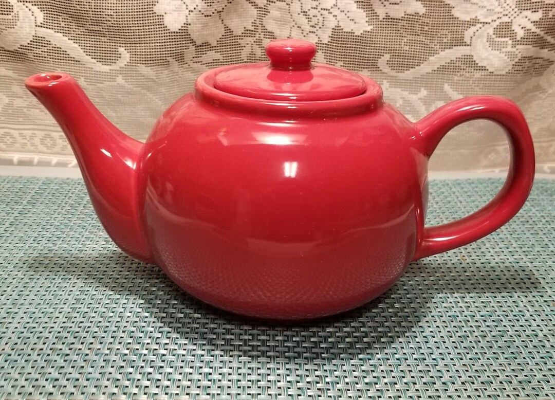 Ceramic Red Teapot Create Just Mugs Etsy
