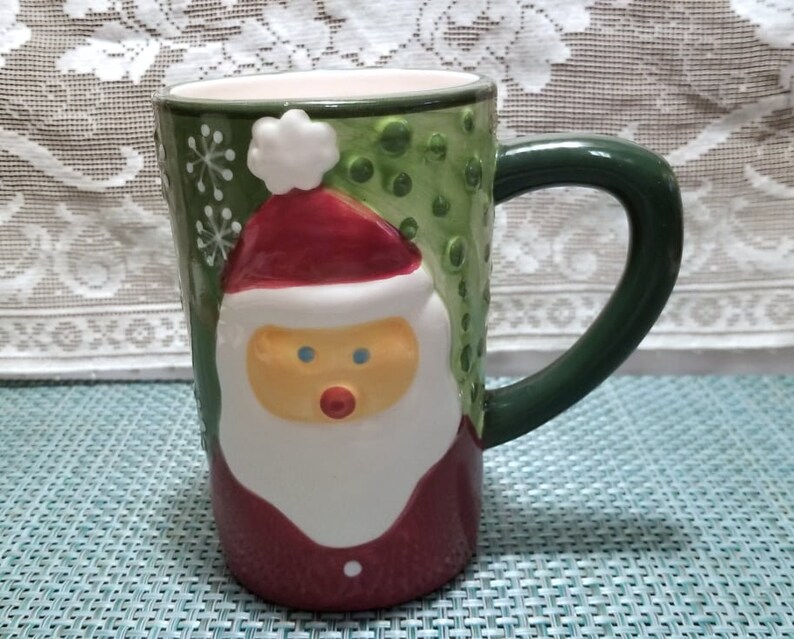 Holiday Santa Mug Produced for Designpac / Ceramic Santa Mug Etsy