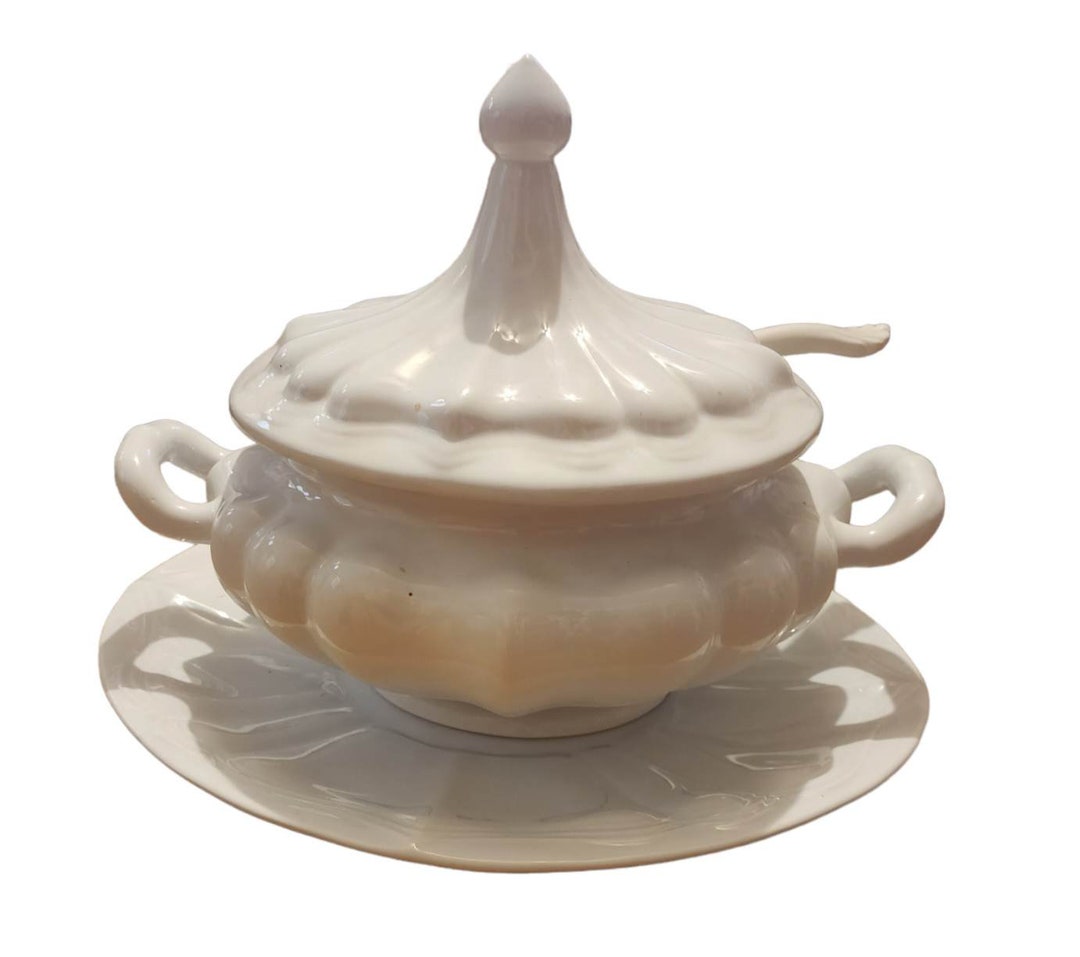 Large Soup Tureen, Plate, Ladle, Fatto Espresamente per Rosa Maddox