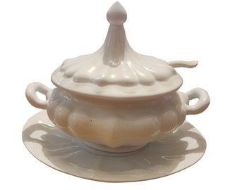 Large Soup Tureen, Plate, Ladle, Fatto Espresamente Per Rosa Maddox - Made in Italy (year 1997)