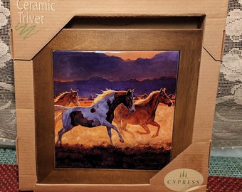 Ceramic Trivet Horse Design by Cypress Home - OPTION A, B, or C