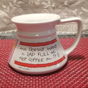 Vintage Georgia Ceramic No-spill Mug, Cream Crackle Glaze 