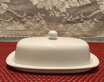 Porcelain Classic White Butter Dish - Simple Dining Butter Dish