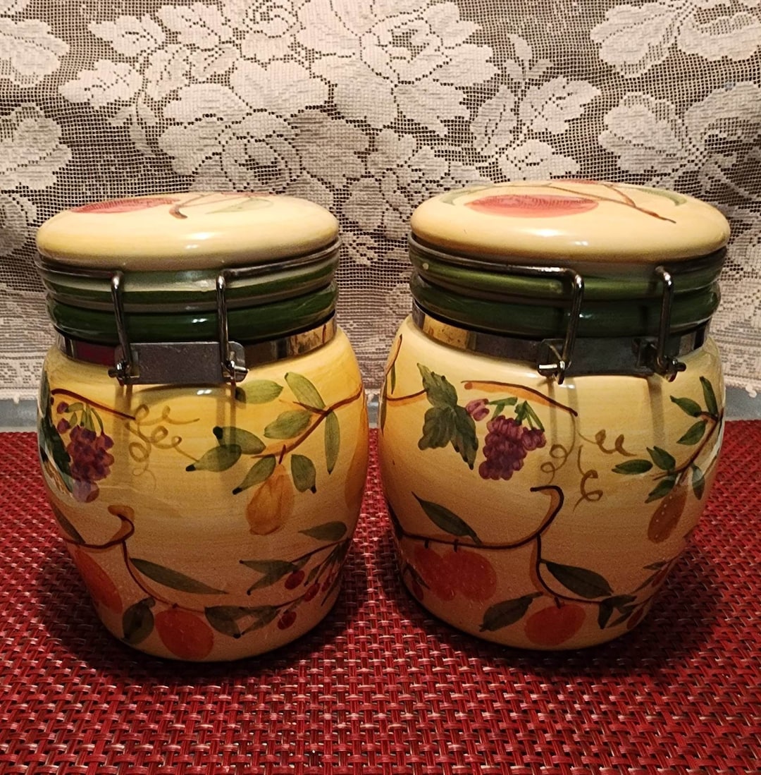 Multicolored Ceramic Canisters by DESIGNPAC Inc. Etsy