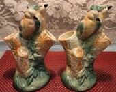 Ceramic Branch with Birds Vase(s) - Two Vases