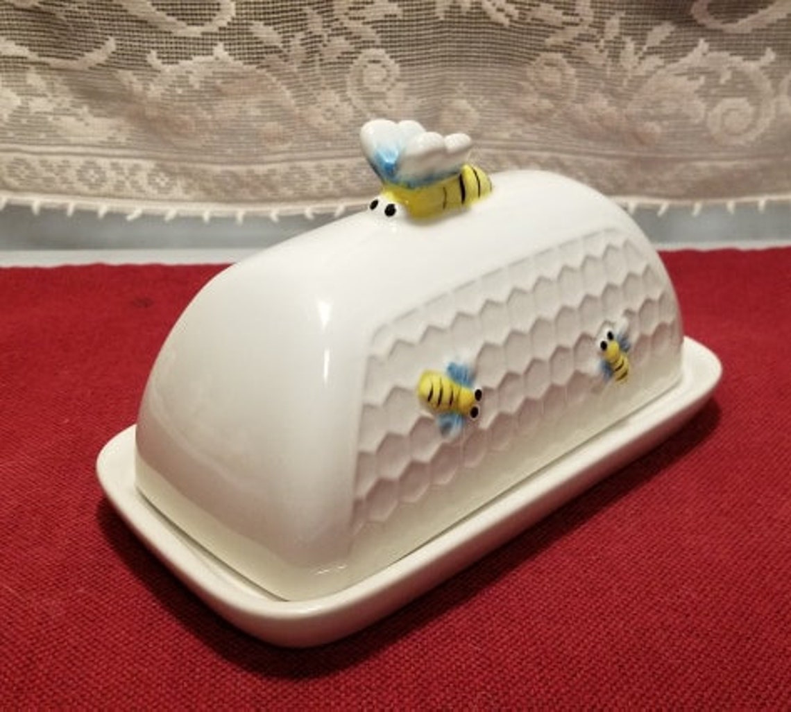 Bumble Bee Collection Butter Dish Salt & Pepper Set Honey | Etsy