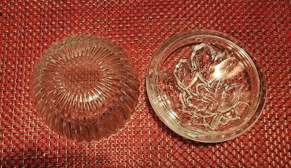 Vintage KIG Glass Floral Lidded Trinket Box - image 8