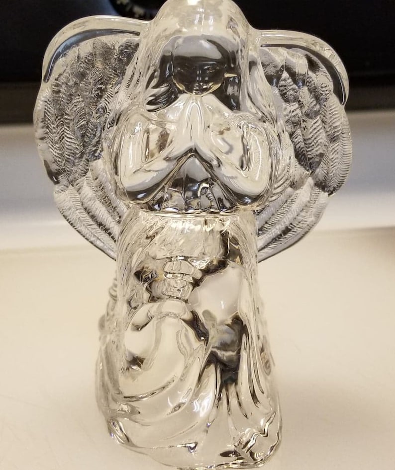 Large Kneeling Angel Lead Crystal Candle Holder Etsy