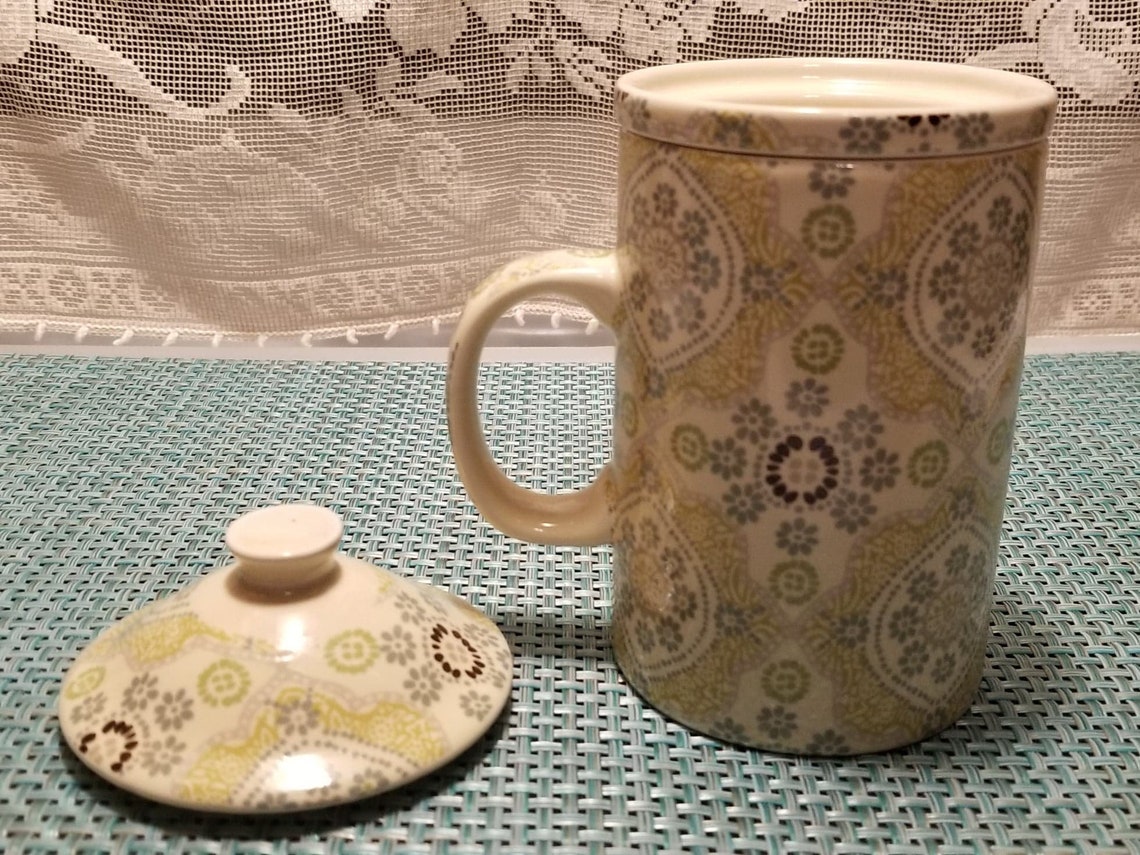 World Market 3 Piece Tea Mug Set Tea Infuser / Strainer / Etsy