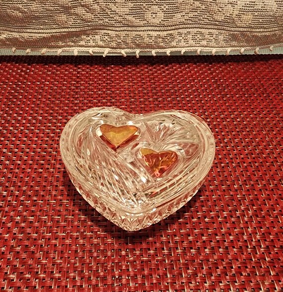 Valentine Gift - Small Clear Glass Trinket Box wi… - image 5