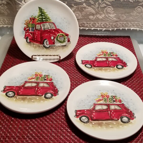Red Truck Plates Etsy