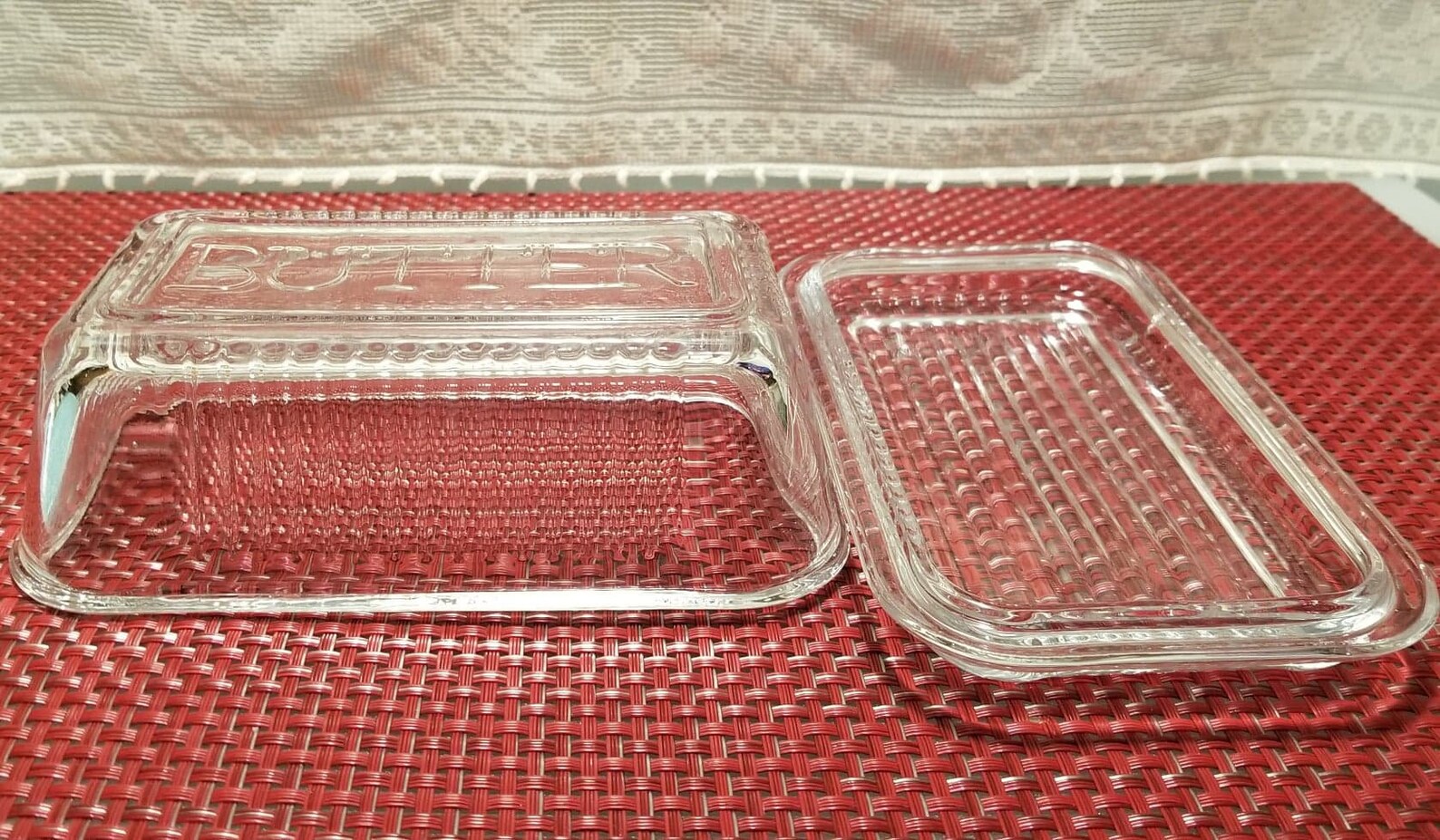 Bordeaux Glass Butter Dish Etsy