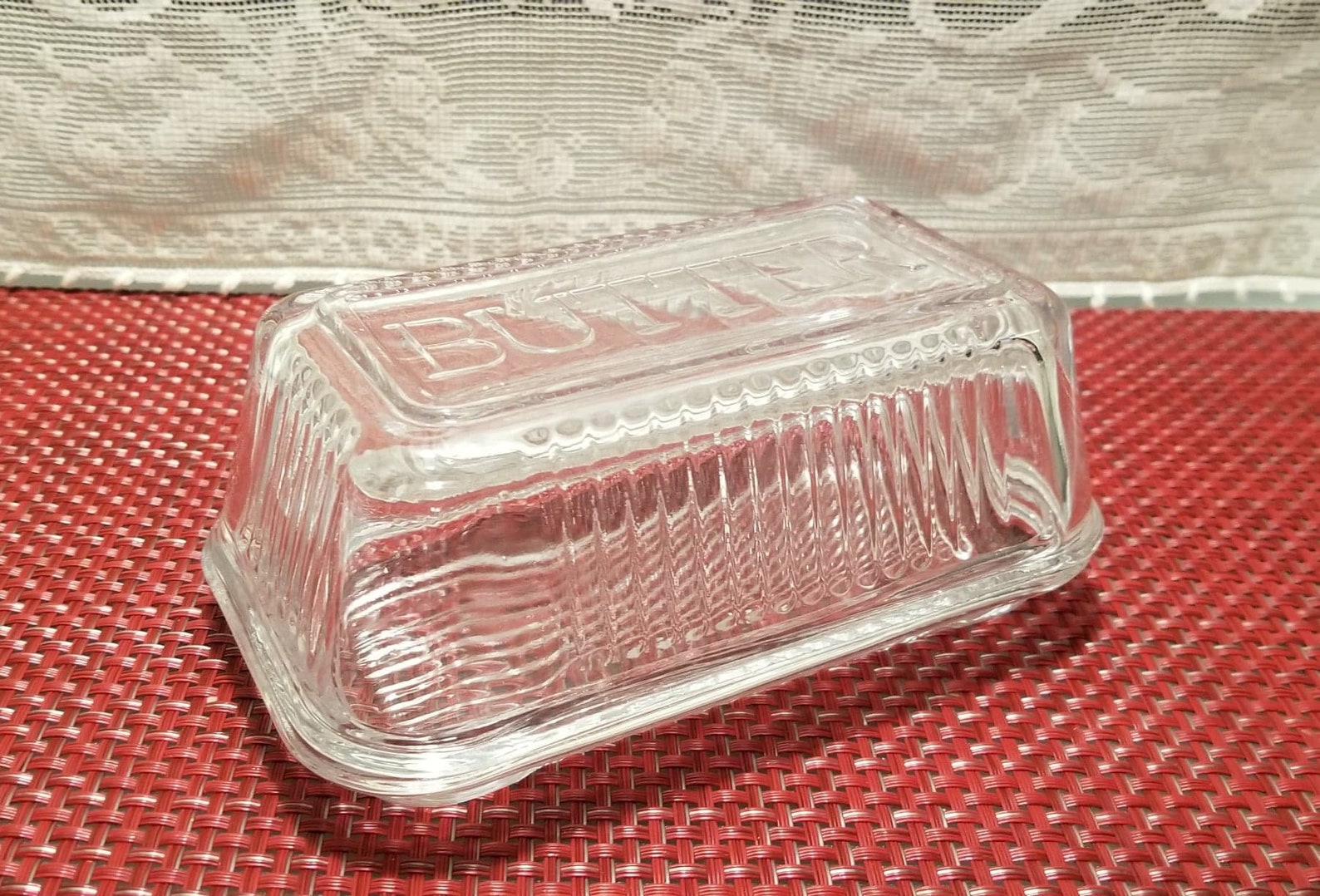 Bordeaux Glass Butter Dish Etsy
