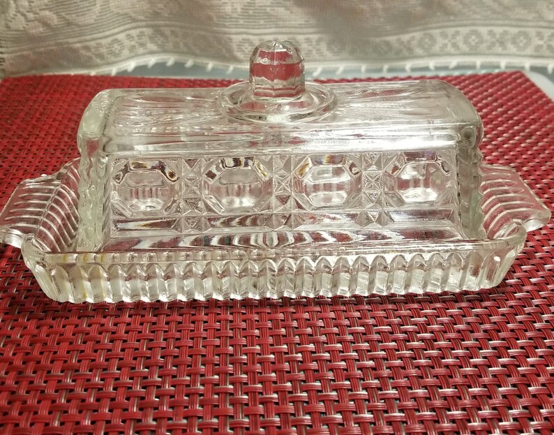 Vintage Federal Glass Windsor Butter Dish Etsy