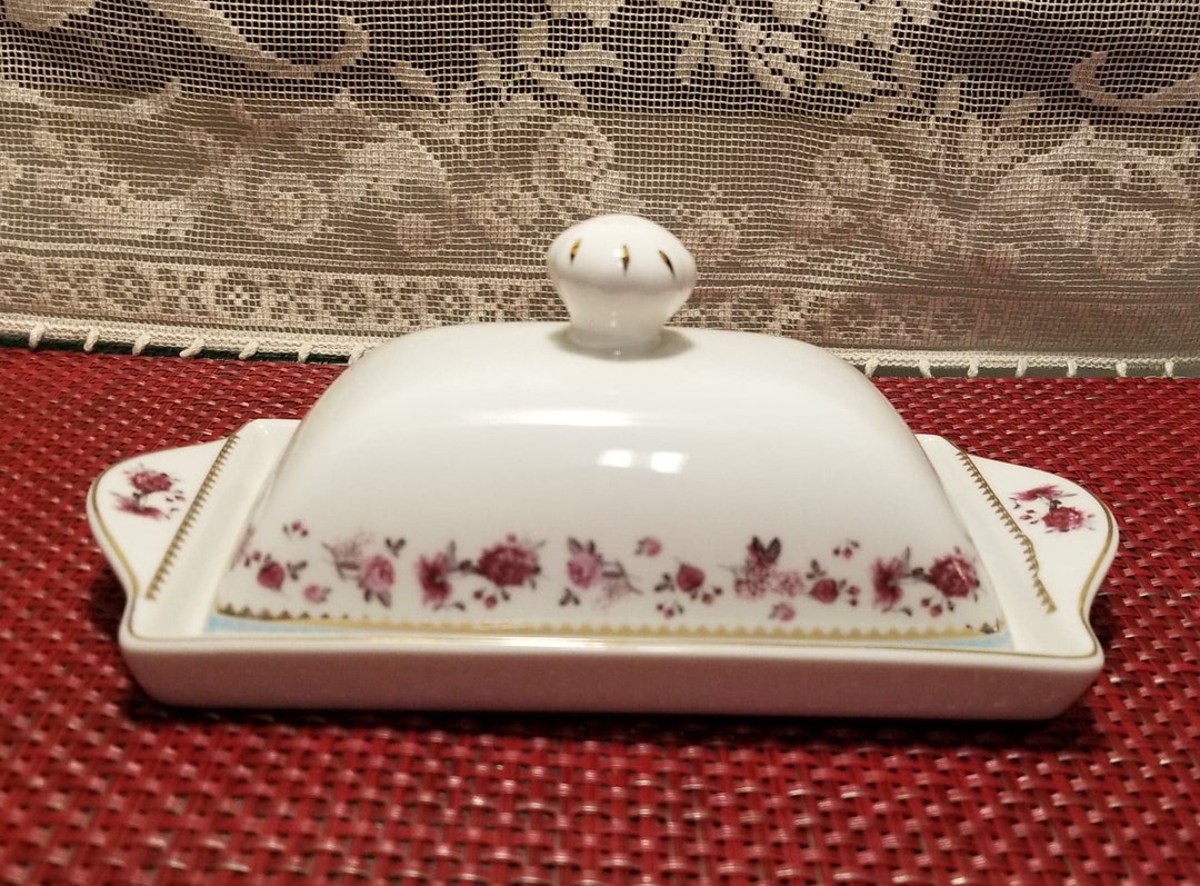 White Floral Butter Dish With Salt and Pepper Set or Butter Dish Only Etsy