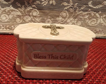 Ceramic Bless this Child Keepsake Box by DEMDACO Nat & Jules