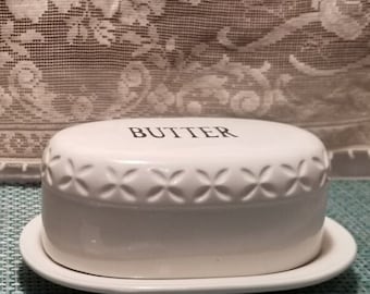 THL Butter Dish word "Butter" in black lettering