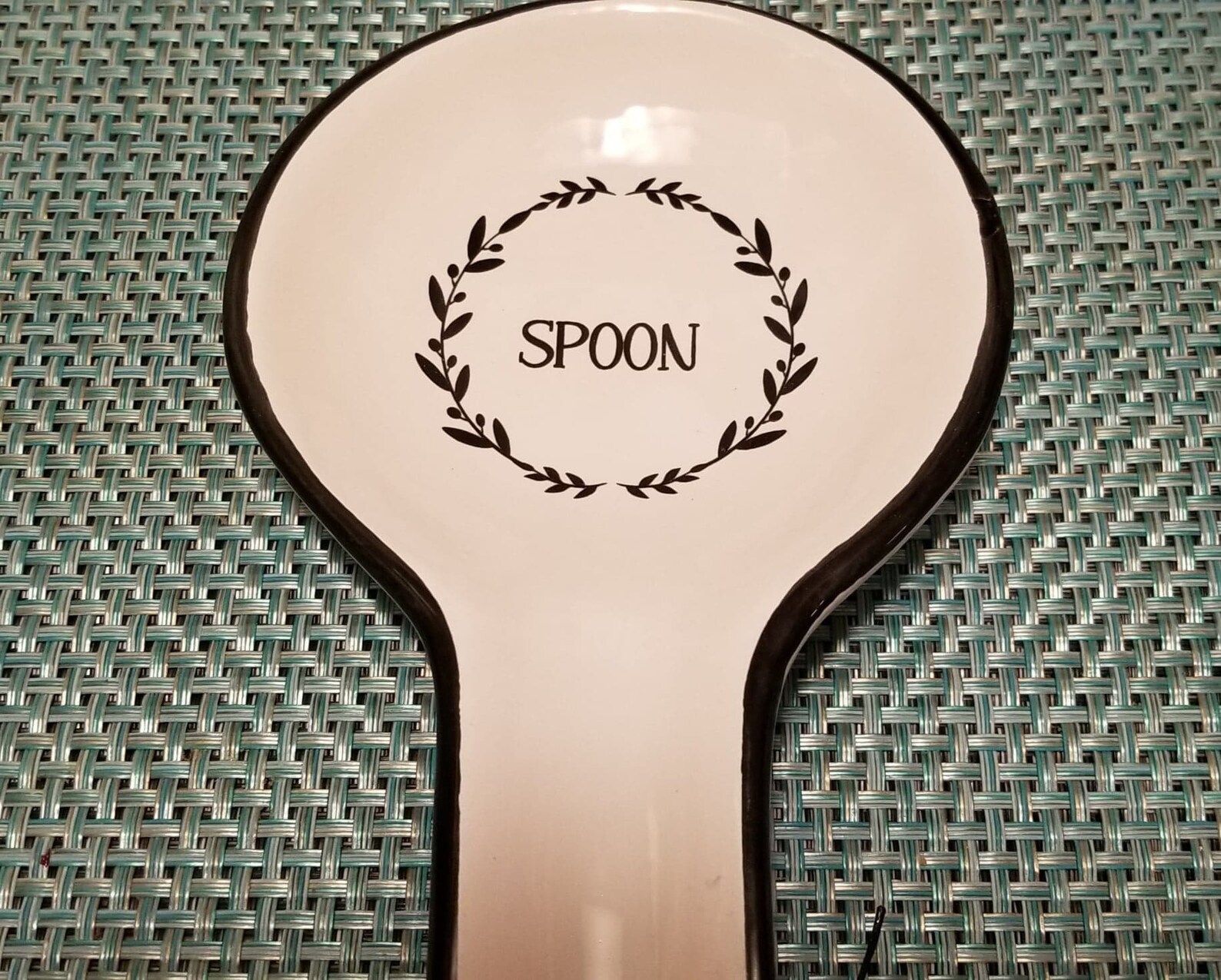 Kitchen Spoon Rest Word SPOON in it / White and Etsy