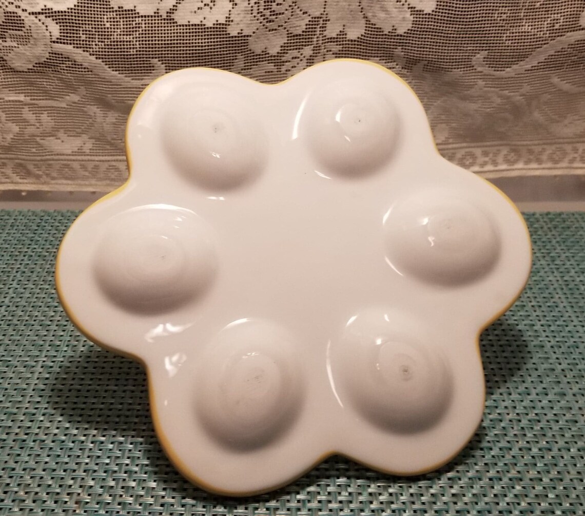 Ceramic Easter Bunny Deviled Egg Tray / Deviled Egg Platter Etsy