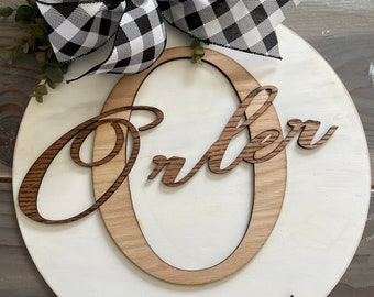 Personalized Round Family Wall Sign, Personalized 3D Wood Sign, Farmhouse Style Family Wall Sign, Personal Wall Decoration, 3D Wall Decor
