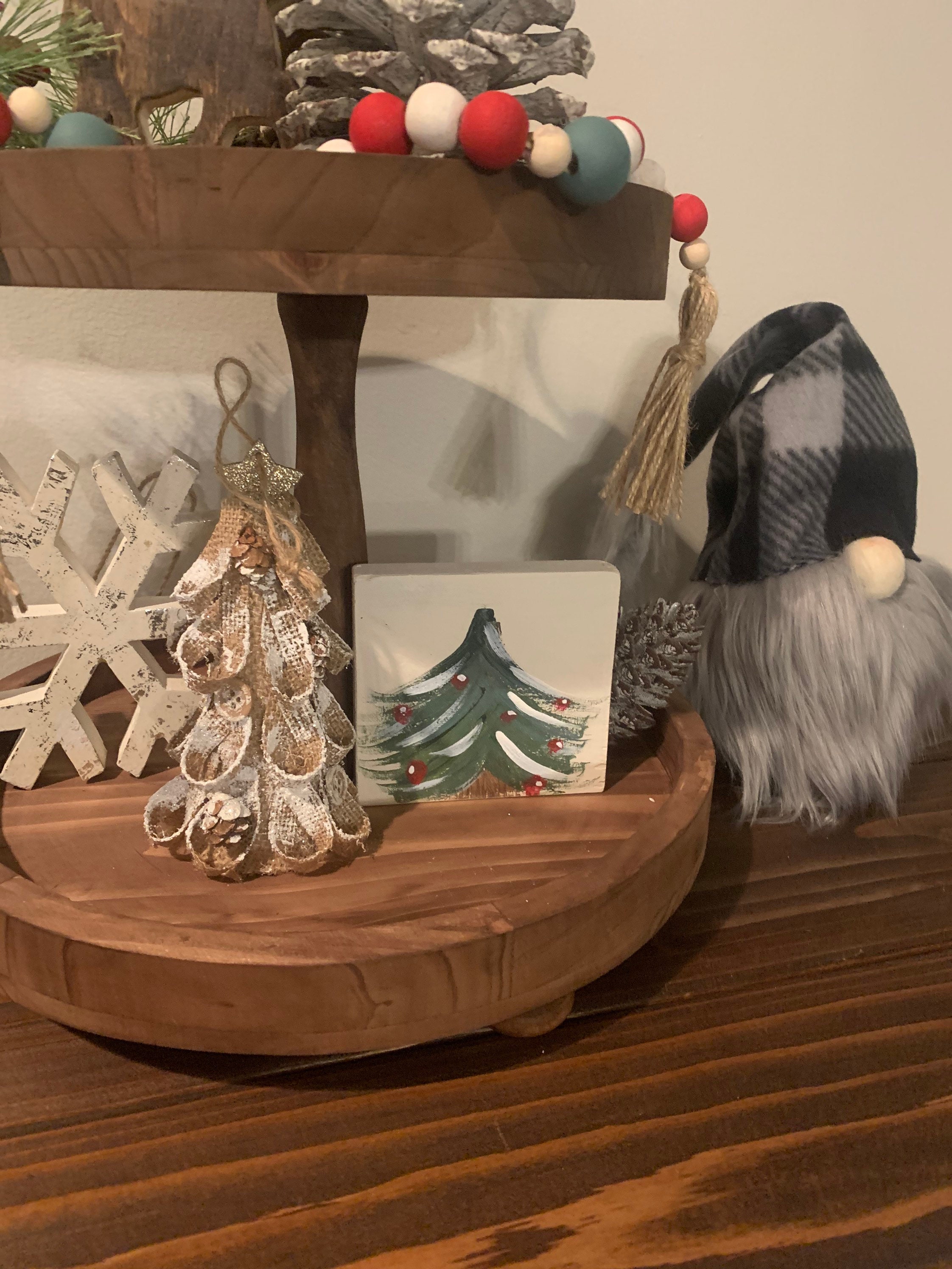 Christmaswinter Tiered Tray Decorchristmas Tree tiered Tray Etsy UK