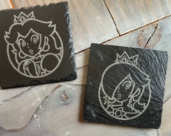 Set of 4 - Laser Engraved Slate Coasters | Personalized Gifts | Christmas Gifts | Drinkware | Wedding Gifts
