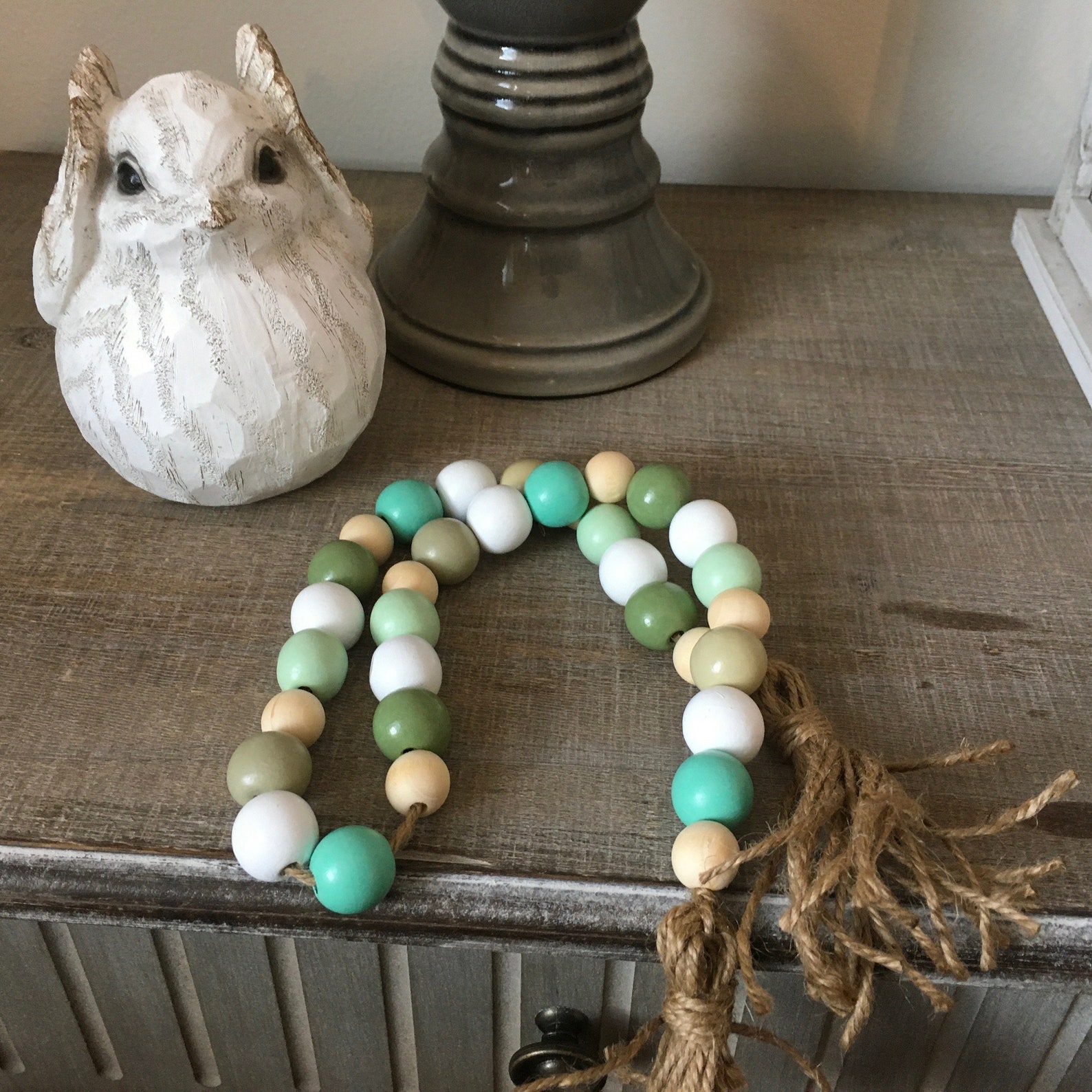 Farmhouse Wood Bead Tiered Tray Decor / Tiered Tray Bead Etsy España