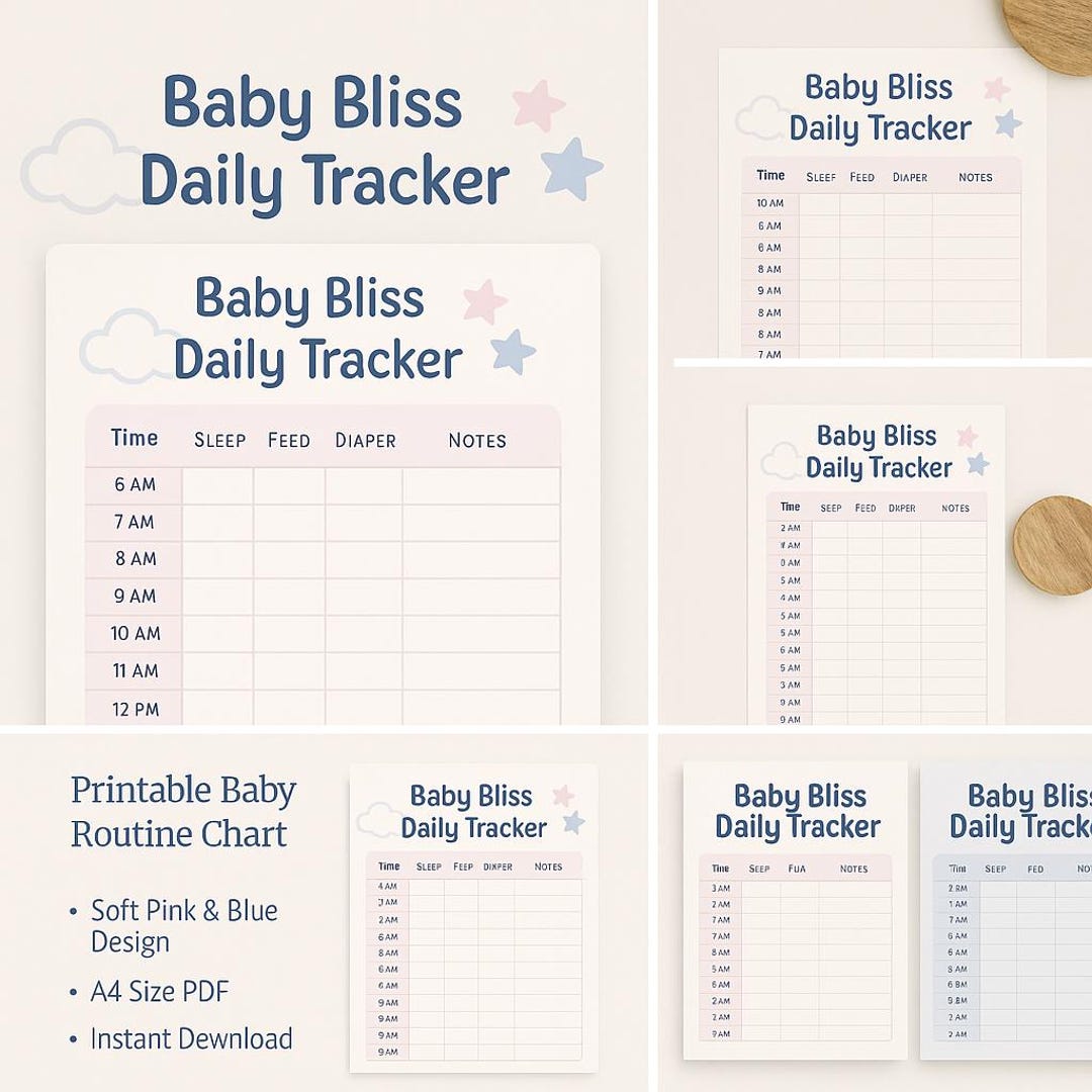 Baby Bliss Daily Tracker | Printable Baby Routine Chart | Newborn ...