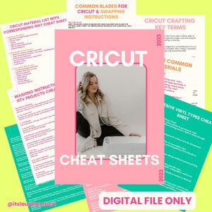 The Ultimate Guide to Cricut | Printable Cheat sheets for Cricut Maker, Cricut Explore, Cricut Joy | Instant Download